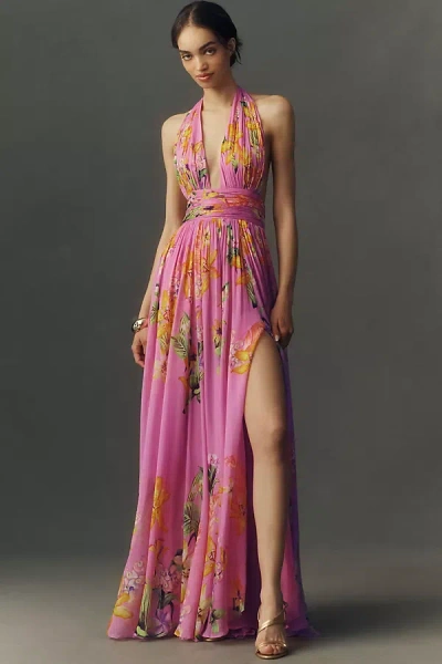 Rococo Sand Black Ties Maxi Dress In Multi