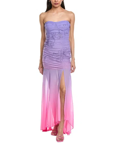 Rococo Sand Blake Ruched Gown In Blue