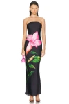Rococo Sand Maxi Tube Strapless Dress Black In Black