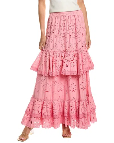 Rococo Sand Eyelet Skirt In Pink