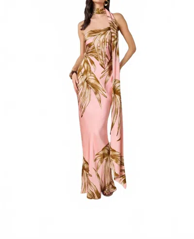 Rococo Sand Fawn Strapless Maxi Dress In Pink In Purple