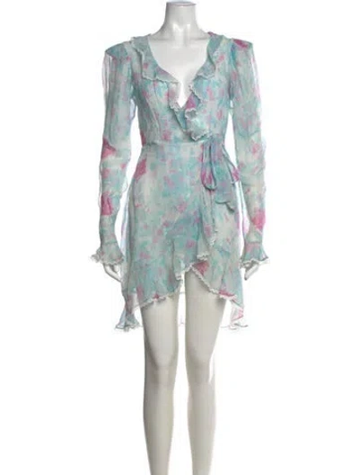 Pre-owned Rococo Sand Floral Print Knee-length Dress W/ Tags In Blue