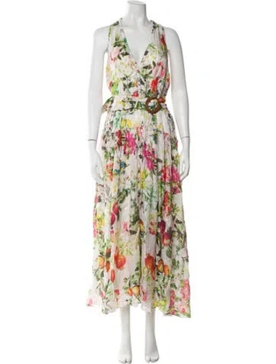Pre-owned Rococo Sand Floral Print Long Dress