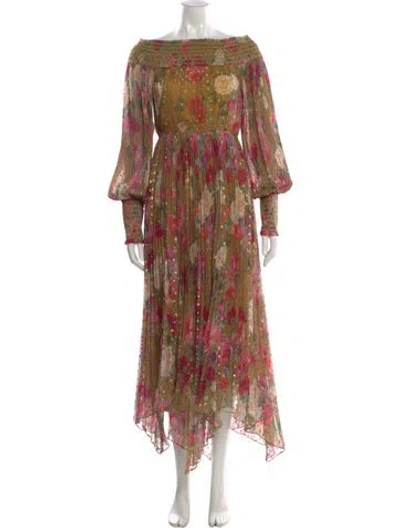 Pre-owned Rococo Sand Floral Print Long Dress