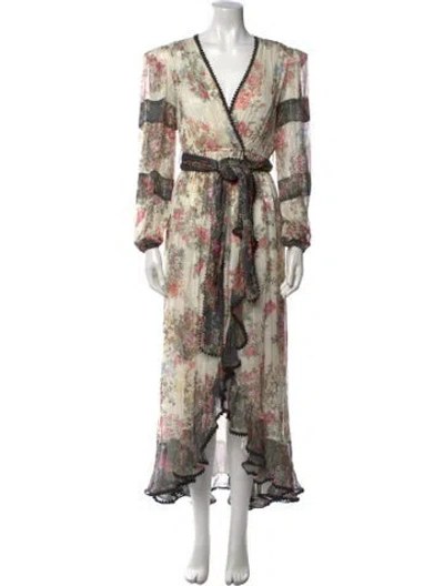 Pre-owned Rococo Sand Floral Print Long Dress