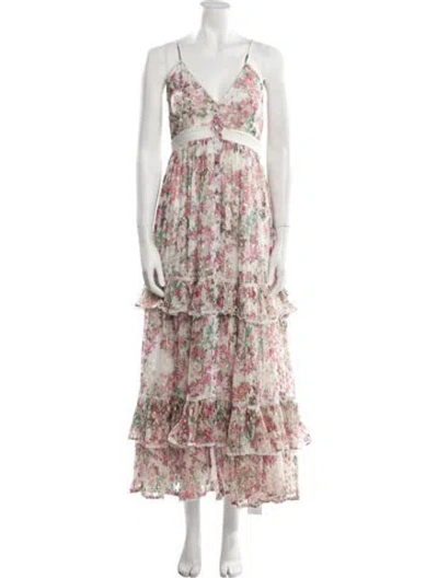 Pre-owned Rococo Sand Floral Print Long Dress