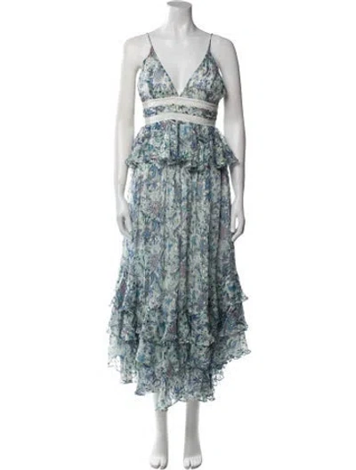 Pre-owned Rococo Sand Floral Print Long Dress