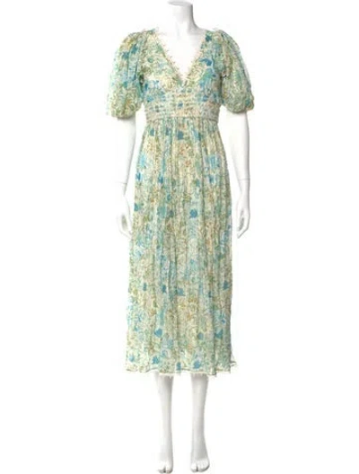 Pre-owned Rococo Sand Floral Print Long Dress