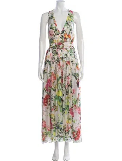 Pre-owned Rococo Sand Floral Print Long Dress