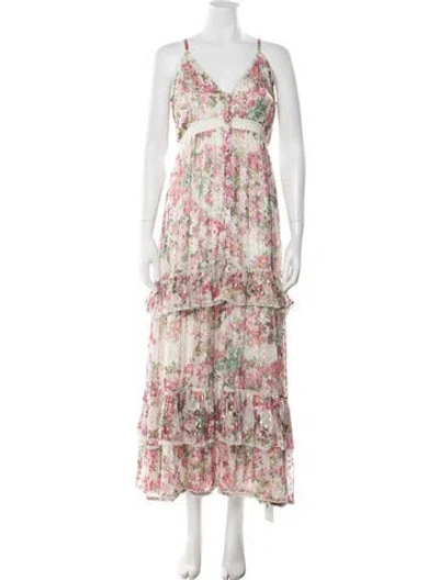 Pre-owned Rococo Sand Floral Print Long Dress