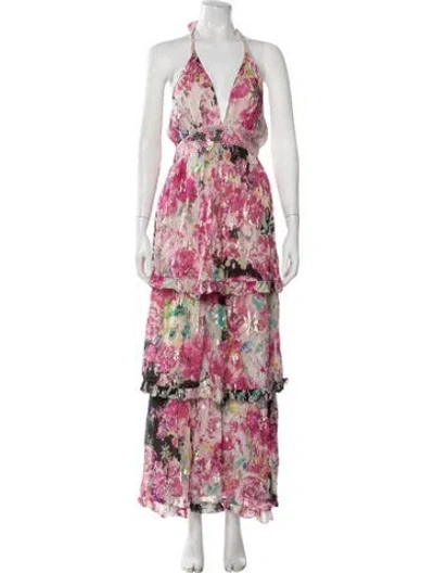 Pre-owned Rococo Sand Floral Print Long Dress