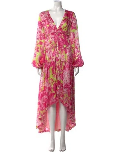 Pre-owned Rococo Sand Floral Print Long Dress