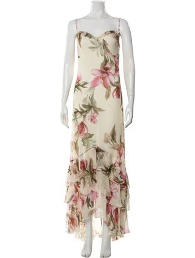 Pre-owned Rococo Sand Floral Print Long Dress In Multi