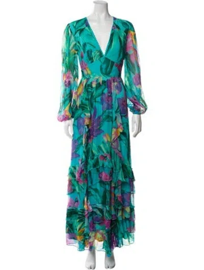 Pre-owned Rococo Sand Floral Print Long Dress In Multi