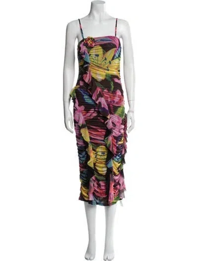 Pre-owned Rococo Sand Floral Print Long Dress In Multi