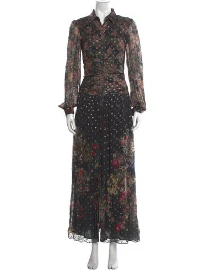 Pre-owned Rococo Sand Floral Print Long Dress In Multi