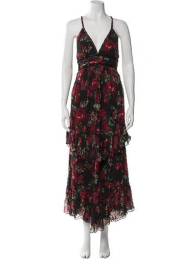 Pre-owned Rococo Sand Floral Print Long Dress In Multi