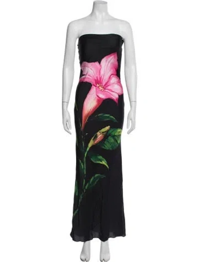 Pre-owned Rococo Sand Floral Print Long Dress In Multicolor