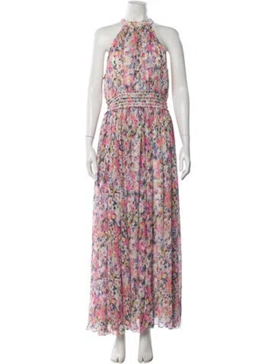 Pre-owned Rococo Sand Floral Print Long Dress In Pink