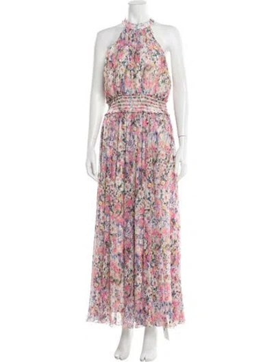 Pre-owned Rococo Sand Floral Print Long Dress In Pink