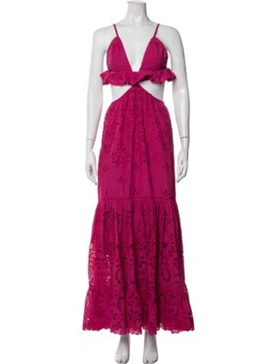 Pre-owned Rococo Sand Floral Print Long Dress In Pink