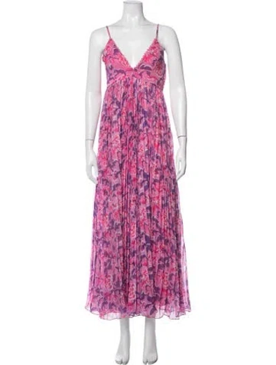 Pre-owned Rococo Sand Floral Print Long Dress In Pink