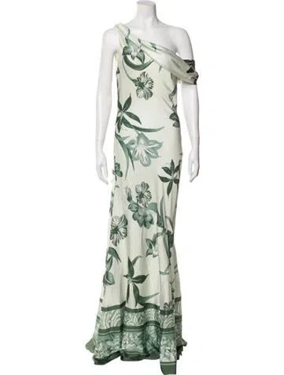 Pre-owned Rococo Sand Floral Print Long Dress W/ Tags In Green