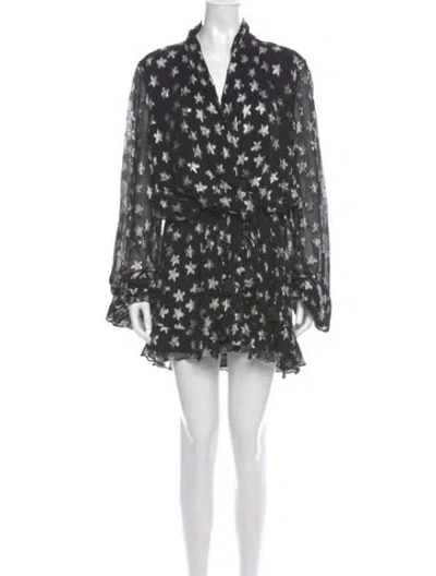 Pre-owned Rococo Sand Floral Print Midi Length Dress In Gray