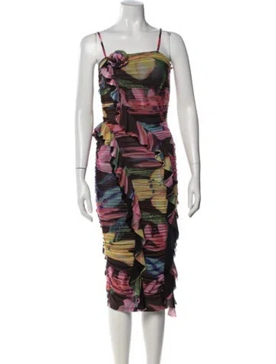 Pre-owned Rococo Sand Floral Print Midi Length Dress In Multi