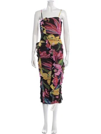 Pre-owned Rococo Sand Floral Print Midi Length Dress In Multi