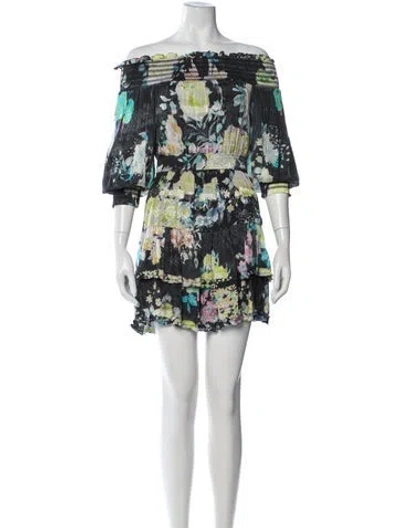 Pre-owned Rococo Sand Floral Print Mini Dress In Blue