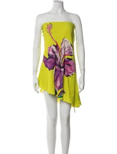 Pre-owned Rococo Sand Floral Print Mini Dress In Green