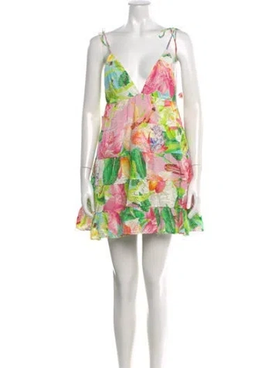 Pre-owned Rococo Sand Floral Print Mini Dress In Multi