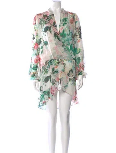 Pre-owned Rococo Sand Floral Print Mini Dress In Neutral