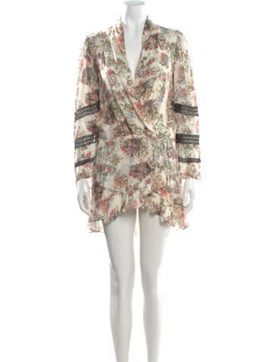 Pre-owned Rococo Sand Floral Print Mini Dress In Neutral
