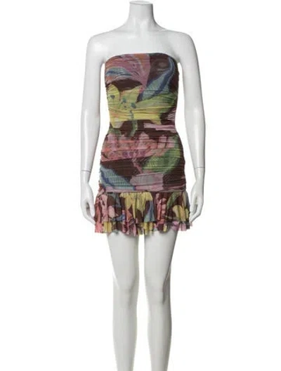 Pre-owned Rococo Sand Floral Print Mini Dress In Neutrals