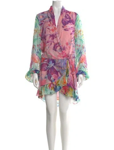 Pre-owned Rococo Sand Floral Print Mini Dress In Pink