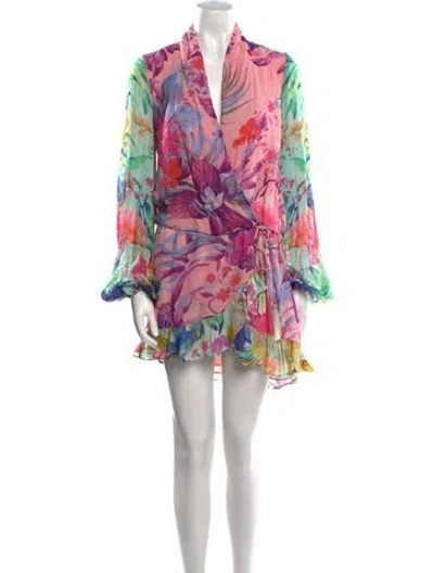 Pre-owned Rococo Sand Floral Print Mini Dress In Pink