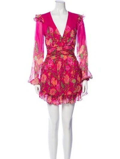 Pre-owned Rococo Sand Floral Print Mini Dress In Pink