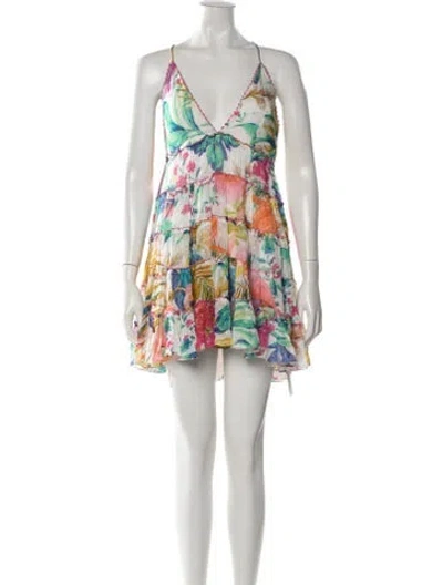 Pre-owned Rococo Sand Floral Print Mini Dress In Pink
