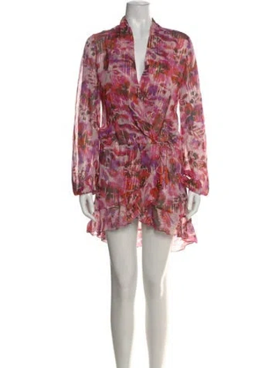 Pre-owned Rococo Sand Floral Print Mini Dress In Pink