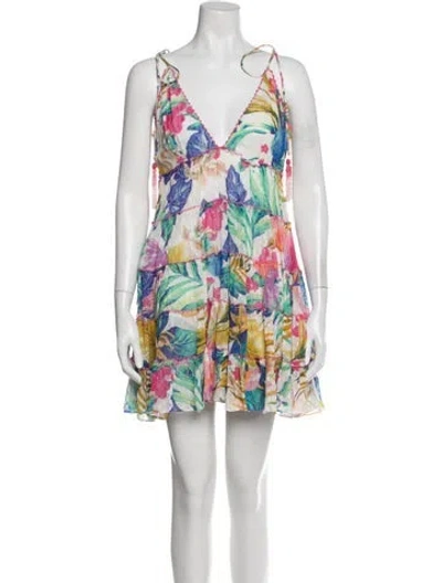 Pre-owned Rococo Sand Floral Print Mini Dress In Pink