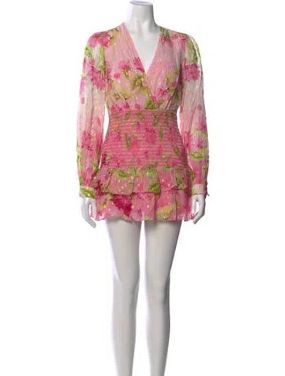 Pre-owned Rococo Sand Floral Print Mini Dress In Pink