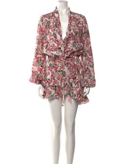 Pre-owned Rococo Sand Floral Print Mini Dress In Pink