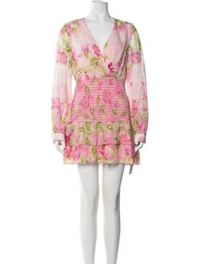 Pre-owned Rococo Sand Floral Print Mini Dress In Pink