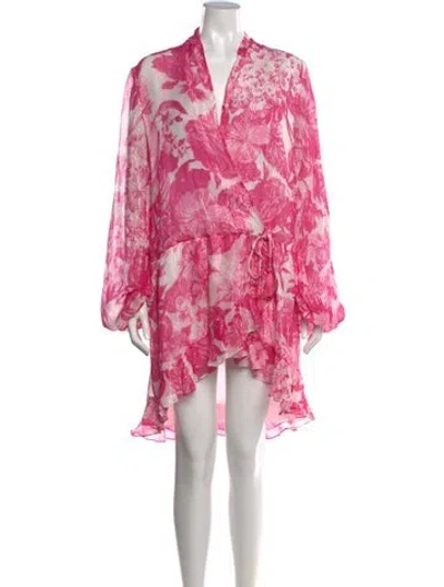 Pre-owned Rococo Sand Floral Print Mini Dress In Pink