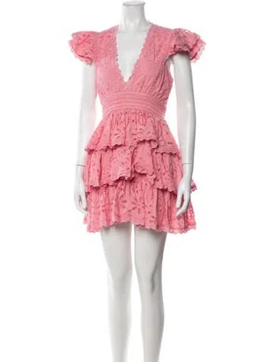 Pre-owned Rococo Sand Floral Print Mini Dress In Pink