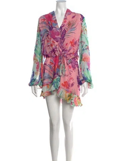 Pre-owned Rococo Sand Floral Print Mini Dress In Pink