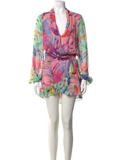 Pre-owned Rococo Sand Floral Print Mini Dress In Pink