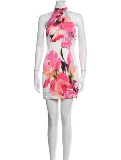 Pre-owned Rococo Sand Floral Print Mini Dress In Pink